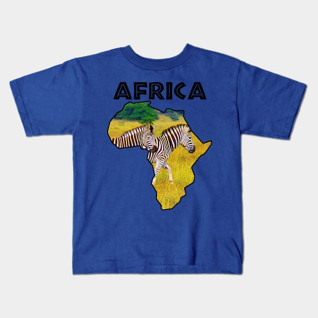 African Wildlife Continent Zebra Stroll Kids T-Shirt by PathblazerStudios